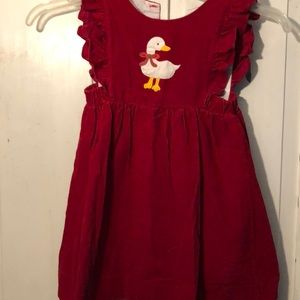 Corduroy red dress